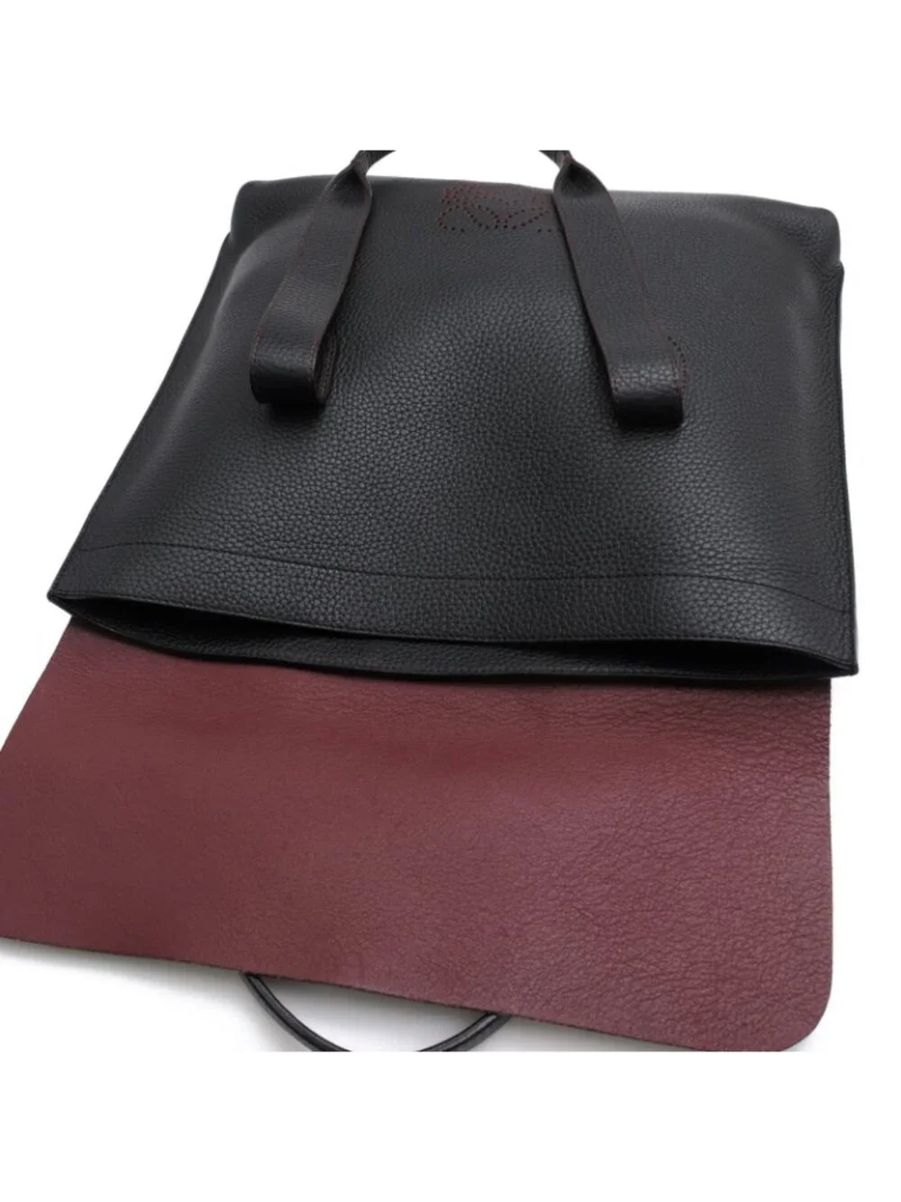 Loewe Tote Bag Leather Black Anagram Sully